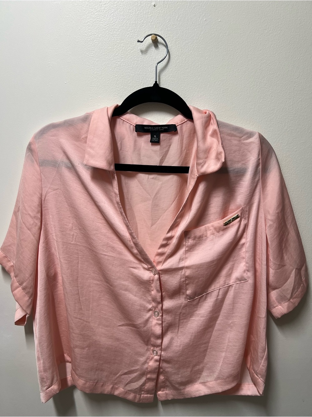 Marc New York Andrew Marc Soft Pink Short-Sleeve Button-Down Shirt